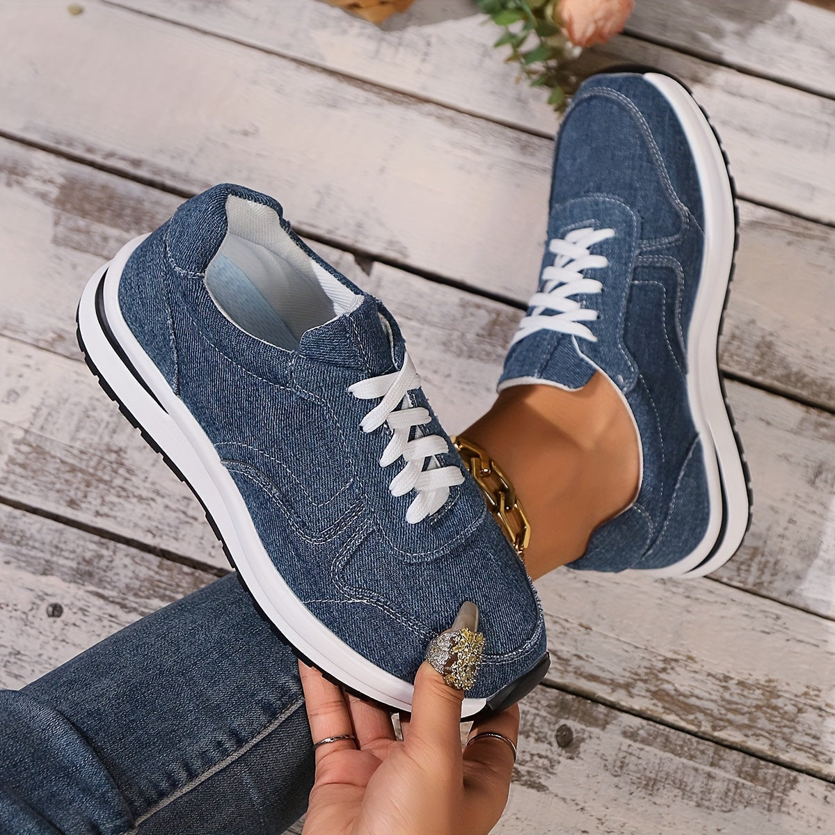 IZZY|ORTHOPEDIC DENIM SNEAKERS