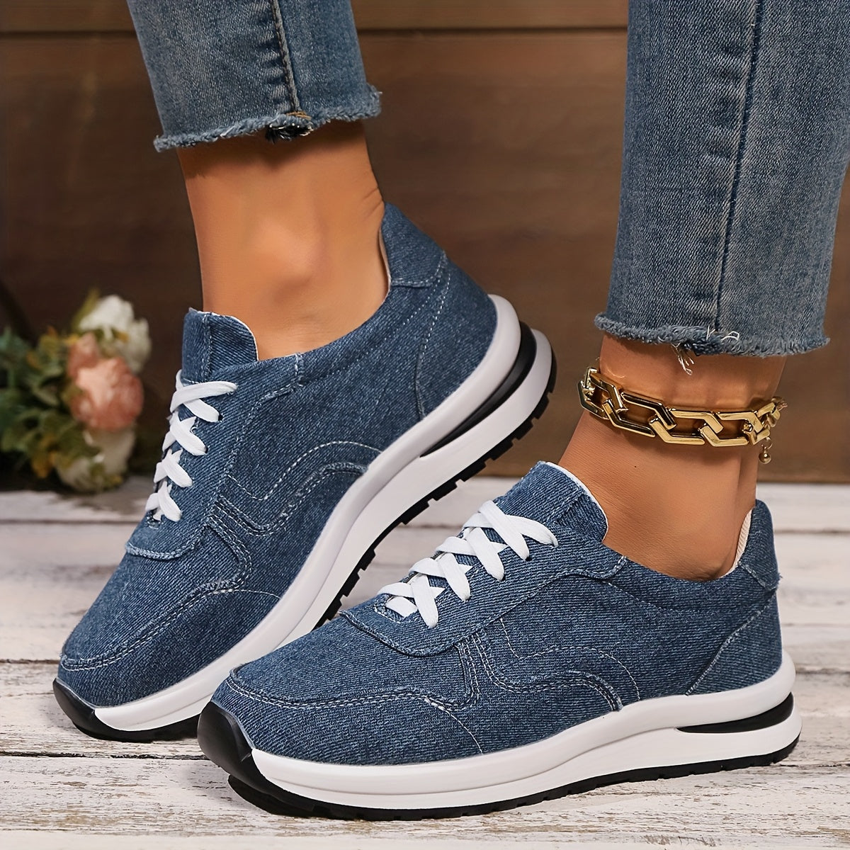 IZZY|ORTHOPEDIC DENIM SNEAKERS
