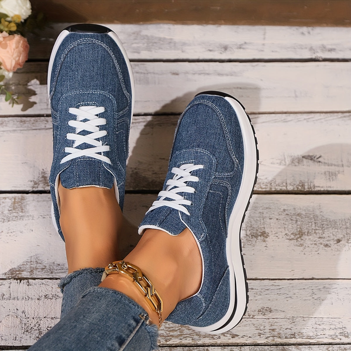 IZZY|ORTHOPEDIC DENIM SNEAKERS