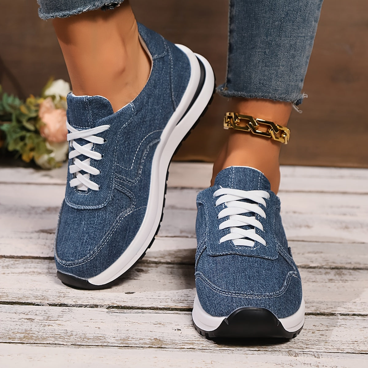 IZZY|ORTHOPEDIC DENIM SNEAKERS