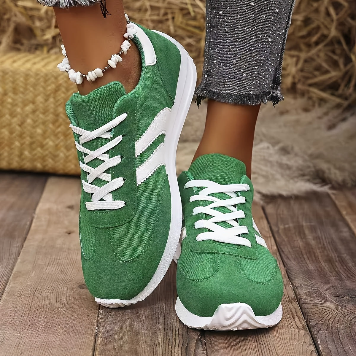 LIV|EVERYDAY SUEDE-LIKE LACE-UP SNEAKERS