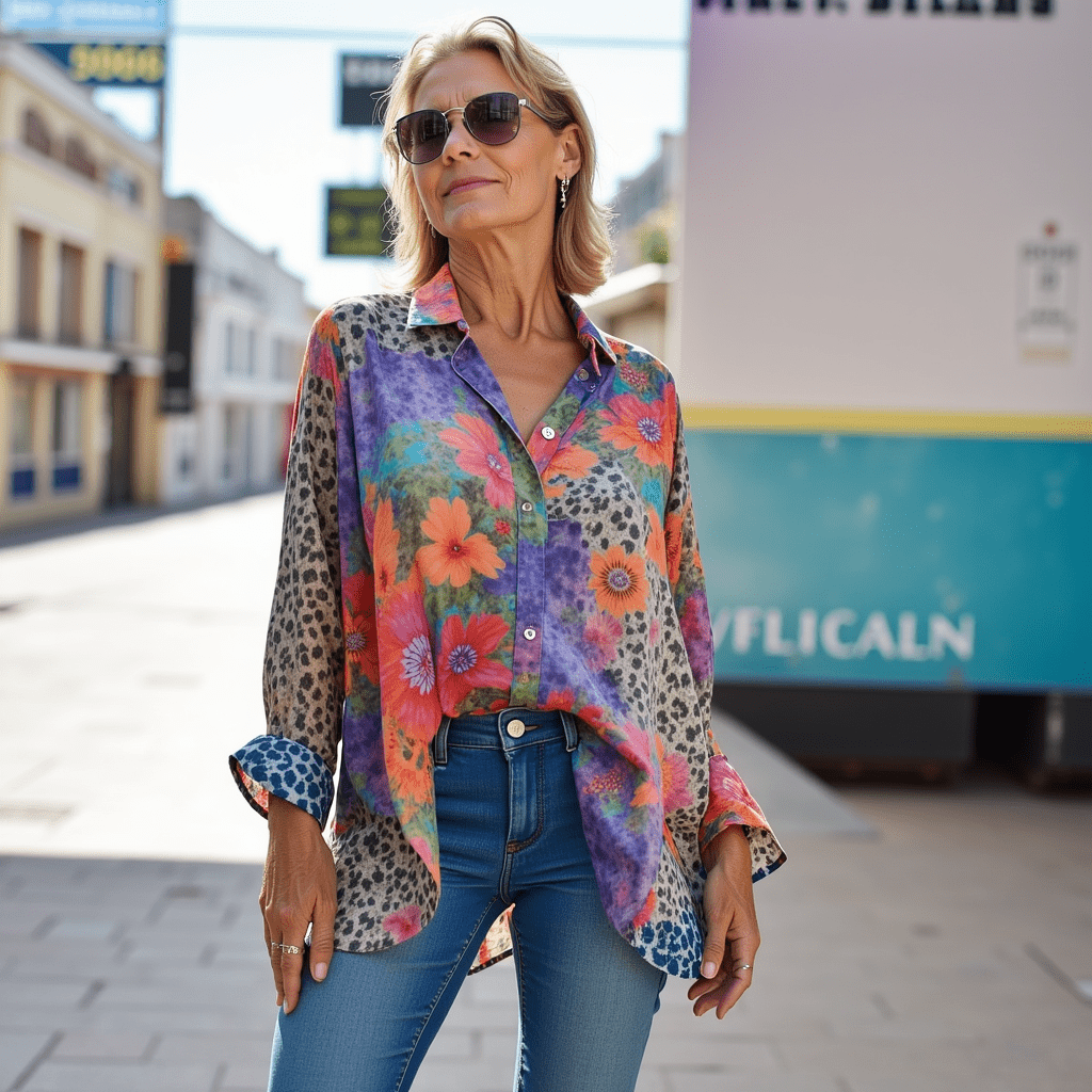 EVELYN|VINTAGE FLORAL PRINT BLOUSE